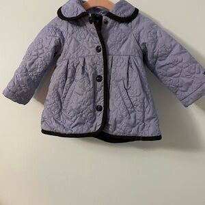 Cottagecore London Fog Kids Quilted Jacket - Light Purple and Black